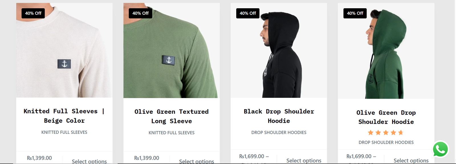 Navy Clothing product page